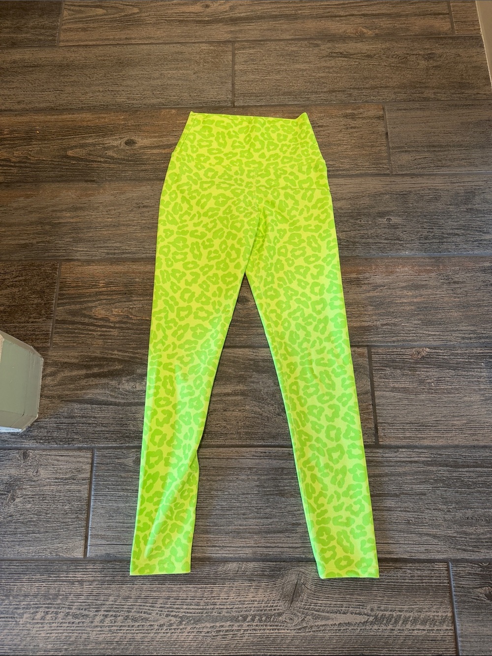 Beach Riot Neon Lime Leopard Print Leggings
